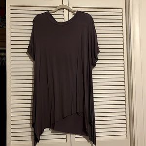 Purple tunic shirt with back cut outs